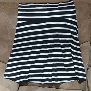Women's black and white stripe skirt